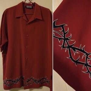 Vintage Y2K Dragonfly Embroidered Barbwire Shi…